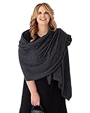 zestt Dreamsoft Reiseschal, Wickeltuch und Schal für Damen, Bio-Baumwolle, GRAU,...