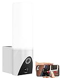 VisorTech Aussenleuchte mit Kamera: LED-Außenwandleuchte & WLAN-2K-Kamera, PIR,...