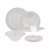 Karaca Fine Pearl Melita 62-Teiliges Frühstücks-/Service-Set 6 Personen Frühstücksset,...