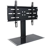 TV Wandhalterung - Universeller Tisch-TV-Ständer, Robuster Sockel Aus Gehärtetem Glas,...