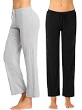 vislivin Schlafanzughose Damen Pyjamahosen Lang Freizeithose Stretch Yogahose Weiche...