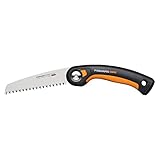Fiskars Plus Klappsäge, Für dicke Stämme und Äste, 3 Schneidpositionen, Scharfes Power...