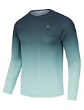 Rdruko Schnelltrocknendes Langarm-Shirt für Herren, atmungsaktiv, für Laufen, Sport,...