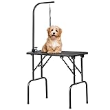 Yaheetech Trimmtisch Hunde Pflegetisch Haustier Schertisch inkl. höhenverstellbar Galgen,...