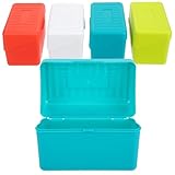 HOODANCOS 4 Stück Pack Karteikartenhalter Kunststoff Notizkartenbox 3×5 Zoll Bunt...