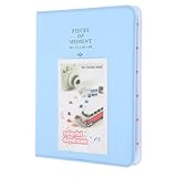 DECOMELODY Kleiner Fotoalbum Fotokartenhalter Blau Kleines Einsteckalbum für Fotos und...