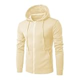 Generisch Jacke Herren Sweatjacke Freizeitjacke mit Reißverschluss Einfarbig Kapuzenjacke...