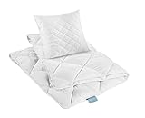 XDREAM Pure Bettwaren-Set Kopfkissen 80 x 80 cm + Ganzjahresbettdecke 135 x 200 cm |...