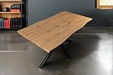 SAM Esstisch Josy | 140 x 80 cm | Holz Wildeiche-Optik | Spider-Gestell Metall...
