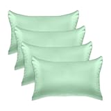 Elegant Comfort Kühlendes Viskose-Satin-Kissenbezug-Set mit verstecktem Reißverschluss,...