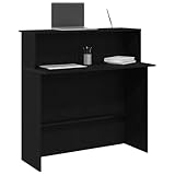 vidaXL Empfangstheke Schwarz 100x50x103,5 cm Holzwerkstoff, Empfangstresen, Salon...