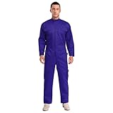 renvena Herren Einteiler Arbeitsanzug Overall Jumpsuit Lang Schutzanzug mit Bündchen...