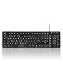 Perixx Periboard-317, Kabelgebundene Tastatur mit weißer LED...