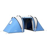 Outsunny Campingzelt für 4-5 Personen leicht wasserabweisend Familienzelt mit 3 Zimmer...