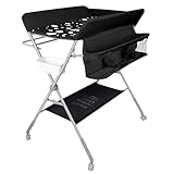 Baby Wickelkombi - klappbare Wickelkommode, mobiler Wickeltisch mit Wickelauflage,...