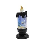 Generic Flammenlose Halloween-Kerze Halloween-LED-Glitzerkerzen mit -Kürbis-Kerzenhalter...
