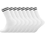 Socken Herren Damen Sportsocken 4 paar Tennissocken Schwarz Lange Baumwollsocken Weiß...