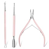 Makartt Nagelhaut Trimmer mit Nagelhautschieber, 3 PCS Rosa Zangen Nagelhaut...