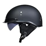 Halbschalenhelm mit ECE, Jethelm Retro mit Sonnenblende, Chopper Helm Roller Helm Offenem...