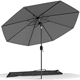 VOUNOT Sonnenschirm 270 cm mit Kurbelvorrichtung, Knickbar, Sonnenschutz UV-Schutz,...
