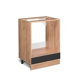 Vicco Herdumbauschrank R-Line, Anthrazit Hochglanz/Goldkraft Eiche, 60 cm ohne...