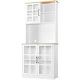 Yaheetech Küchenschrank, Hochschrank mit Schrank, Mehrzweckschrank mit...