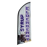 QSUM Holundersirup-Federflagge, Polyester, lebendige Farben für Unternehmen (Fahnenmast...