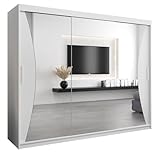 MEBLE KRYSPOL Kleiderschrank mit Spiegel Monaco - Garderobenschrank - Schrank Schlafzimmer...