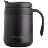 XZDEAIR 350/500 ml Becher mit Deckel und Griff, Reisekaffeetasse,...