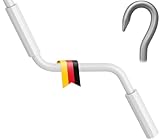 markiso Markisenkurbel 100 cm Weiß – Kurbel für Markise mit Fleischerhaken...