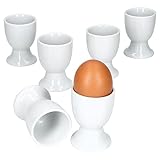 MamboCat Lotta 6er Set Eierbecher I für 6 Personen I weiße runde...