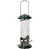 dobar® 11516 Kompakte Vogelfuttersäule mit Anflugstangen - Wildvogelfutterspender für...