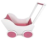 Puppenwagen aus Holz mit Gummireifen Holzpuppenwagen für Baby-Puppen Spielzeug mit...