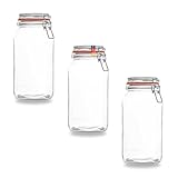 BAUER Flaschenbauer - 3-teiliges Set Drahtbügel-Vorratsgläser 2590ml, geeignet...