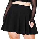 Moon Wood Mini-Skaterrock für Damen, Übergröße, vielseitig, hohe Taille,...