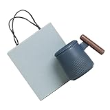 PHENOFICE Keramik Teetasse mit Deckel und Integriertem Sieb Blau Eleganter Retro stil...