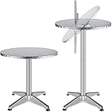KESSER® - 2in1 Stehtisch klappbar Bistrotisch Aluminium Edelstahlplatte |...