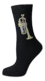 Musik-Socken mit eigenwebter Trompete, Blasmusik, 1 Paar (DE/NL/SE/PL,...