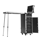 VEVOR Professioneller Make-up-Koffer aus Aluminium, Kosmetikkoffer, Werkbank mit...