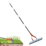 Gartenhand -Raken, Hand -Rake -Garten -Werkzeug - Einstellbarer Langer Griff Kultivierende...