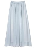 CAMILIFE Damen Chiffon Langer Rock Strandrock Maxirock Chiffonrock Bodenlanger...