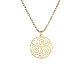 IOETSEUT Herren Halsketten, Damen Schmuck, Mode Retro Spiral Triskele Dreieck Halskette...