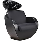 AYALA Friseurstuhl mit Waschbecken THOMAS schwarz Friseurwaschbecken Friseur...