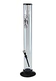 Black Leaf Zylinderbong Klar 45cm hoch | Acrylbong für Kräuter mit Antirutschfuß |...