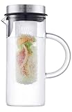 SILBERTHAL Glaskaraffe mit Deckel - 1 Liter Karaffe mit Fruchtsieb-...