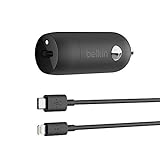 Belkin Boost Charge USB-C-Kfz-Ladegerät, 18 W, 1,2-m-USB-C/Lightning-Kabel...