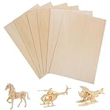 6 Stück 2mm Sperrholzplatte A4, 30 x 21cm Holzplatten zum Basteln Spannplatte Balsaholz...