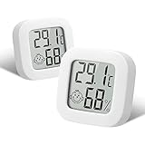 Flintronic Mini LCD Thermometer, 2 Stück Digital Thermometer Innen, Hygrometer Innen,...