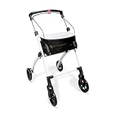 Wohnungsrollator faltbar und leicht, inkl. Tablett & Stoffkorb, Rollator schmal...