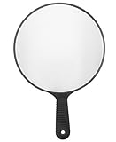 Großer Ø 26 cm Handspiegel Salon Friseur-Spiegel, Schwarz Hand-Spiegel Kosmetex, 1:1,...